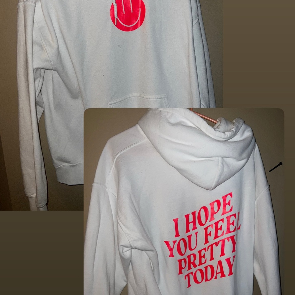 White Hoodie with Red Graphic
